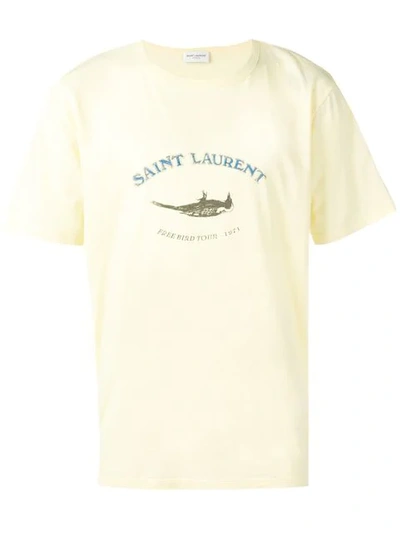 Shop Saint Laurent Tour Logo Shirt In Yellow