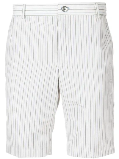 Shop Thom Browne Pinstripe Chino Shorts In White