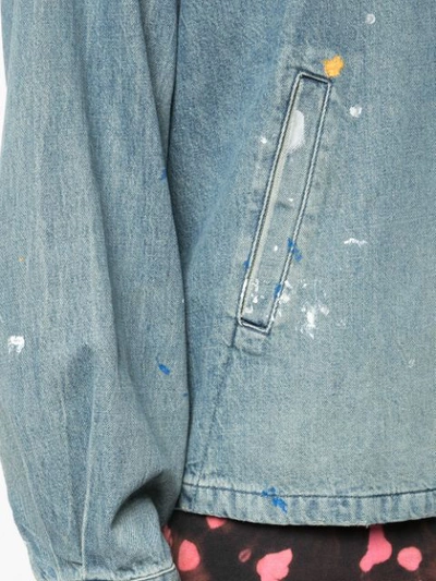 Shop John Elliott Zipped Up Denim Jacket In Blue