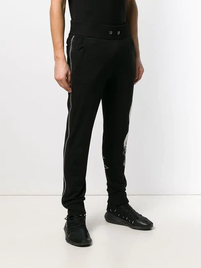 Shop Philipp Plein Side Zip Track Pants In Black