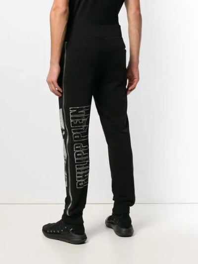 Shop Philipp Plein Side Zip Track Pants In Black