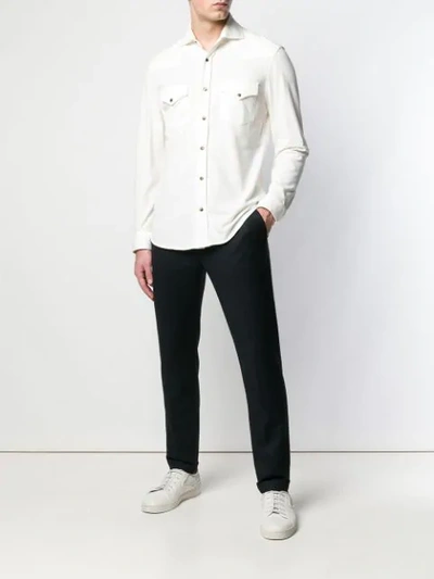 Shop Brunello Cucinelli Chest Pocket Shirt In White