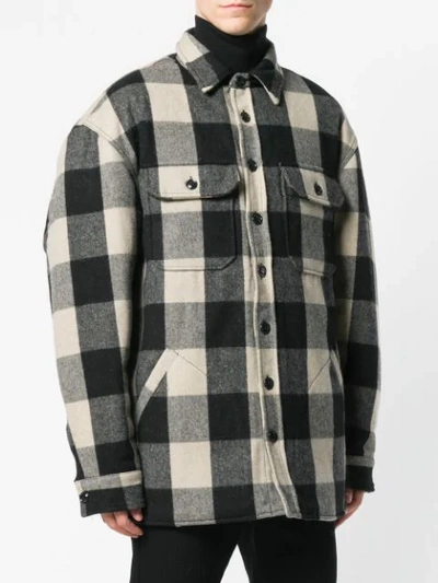 Shop R13 Oversized Check Coat In Neutrals