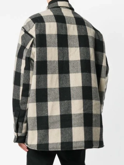 Shop R13 Oversized Check Coat In Neutrals