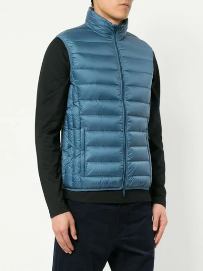 Shop Cerruti 1881 Padded Zipped-up Gilet In Blue