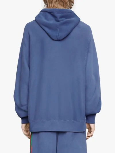 Shop Gucci Sweatshirt With Interlocking G Print In Blue
