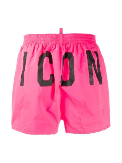 Shop Dsquared2 Icon Swim Shorts In Pink