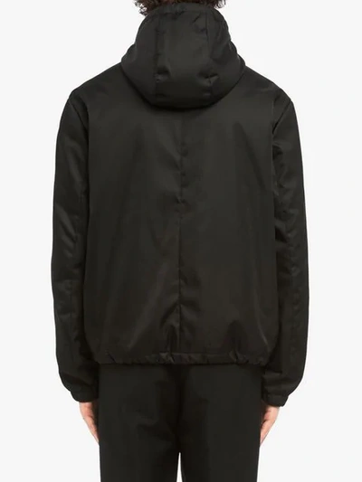 Shop Prada Nylon Gabardine Jacket With Hood In Black