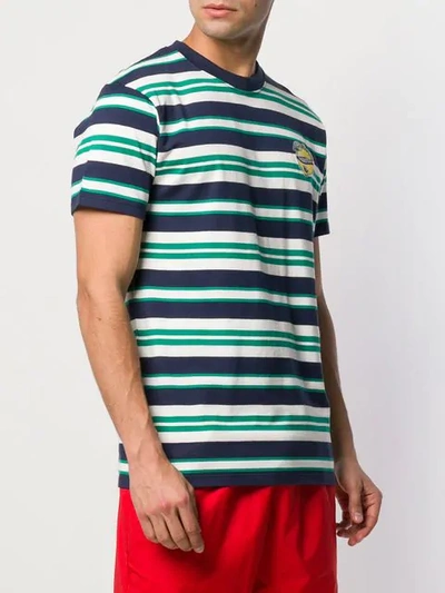 Shop Maison Kitsuné Striped T-shirt In White ,blue