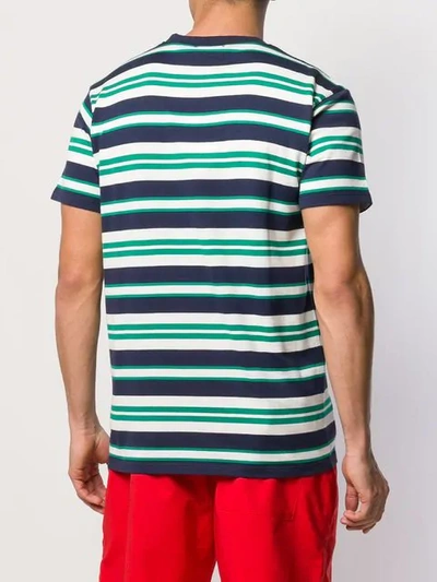 Shop Maison Kitsuné Striped T-shirt In White ,blue