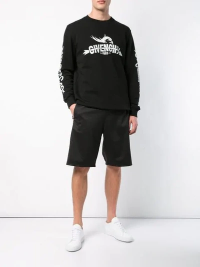 Shop Givenchy 4g Side Band Shorts In Black