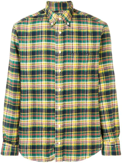 Shop Gitman Vintage Checked Flannel Shirt - Orange