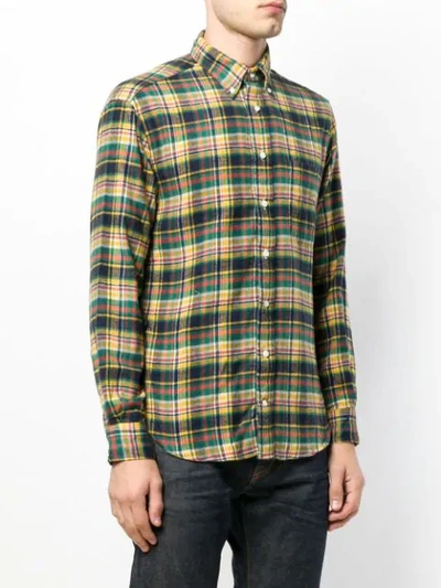 GITMAN VINTAGE CHECKED FLANNEL SHIRT - 橘色