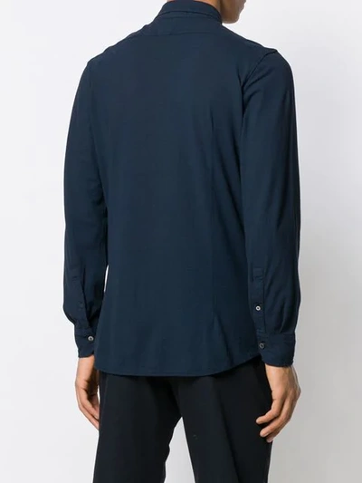 Shop Drumohr Knit Polo Shirt In Blue