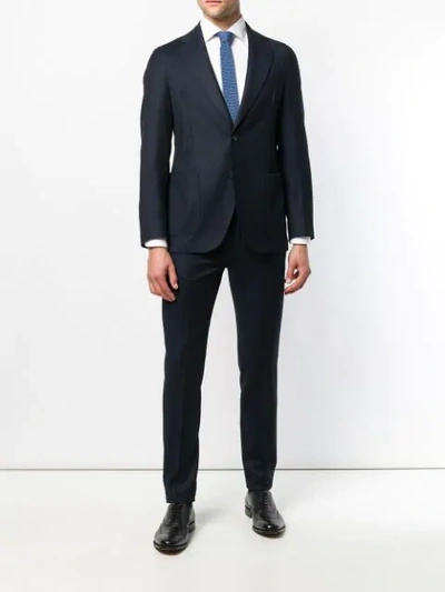 0909 TWO PIECE SLIM-FITTED SUIT - 蓝色