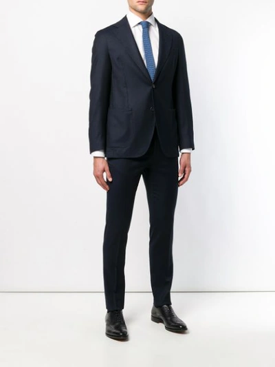 0909 TWO PIECE SLIM-FITTED SUIT - 蓝色