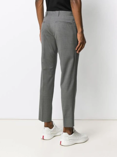 Shop Prada Slim Tailored Trousers - Grey