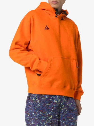Shop Nike Nrg Acg Drawstring Hoodie In Orange