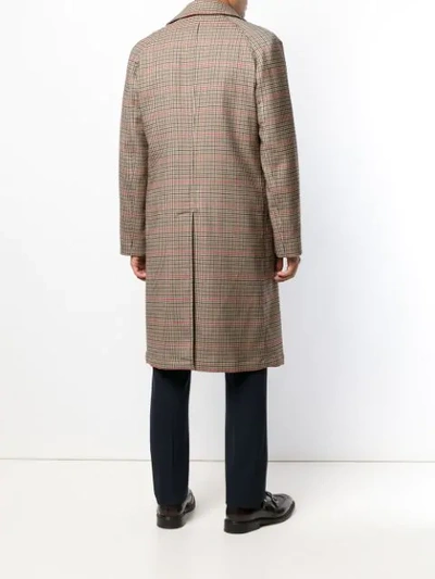 Shop Gabriele Pasini Checked Single-breasted Overcoat In Brown