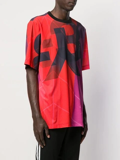 Shop Y-3 Signature Print T-shirt In Red
