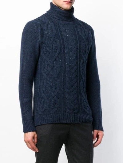 Shop Tagliatore Knitted Sweater In Blue