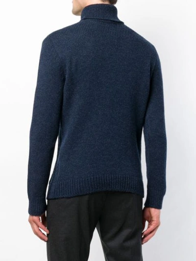 Shop Tagliatore Knitted Sweater In Blue