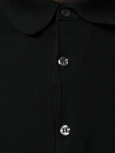Shop John Smedley Basic Polo Shirt - Black