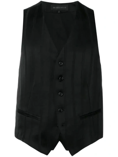 Shop Ann Demeulemeester Striped Waistcoat In Black