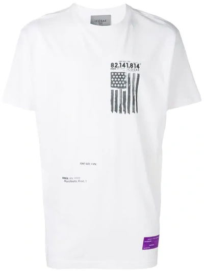 Shop Icosae Flag Slogan Print T In White