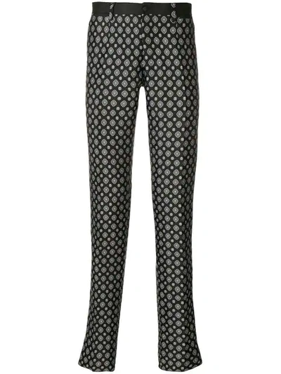 Shop Dolce & Gabbana Diamond Print Tailored Trousers - Black