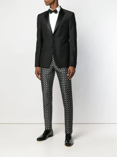 Shop Dolce & Gabbana Diamond Print Tailored Trousers - Black