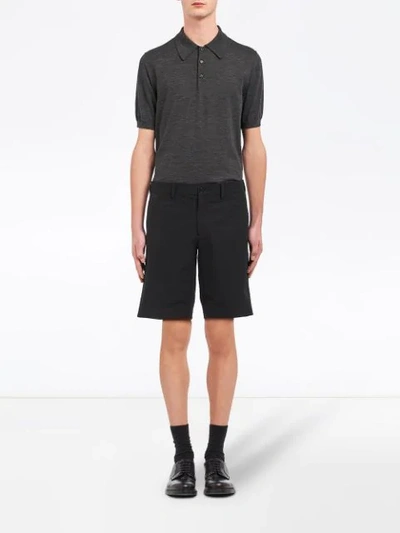 Shop Prada Stretch Technical Fabric Bermudas In Black