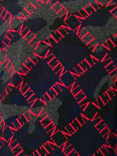 Shop Valentino Vltn Grid Camouflage Sweater In Black ,red