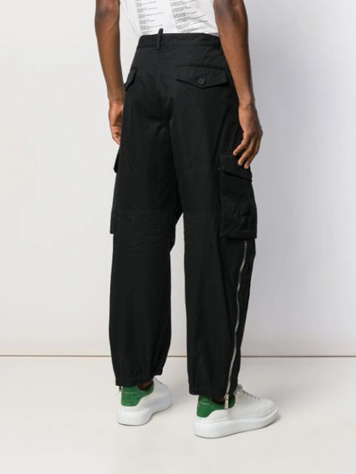 DSQUARED2 STRAIGHT-LEG CARGO TROUSERS - 黑色
