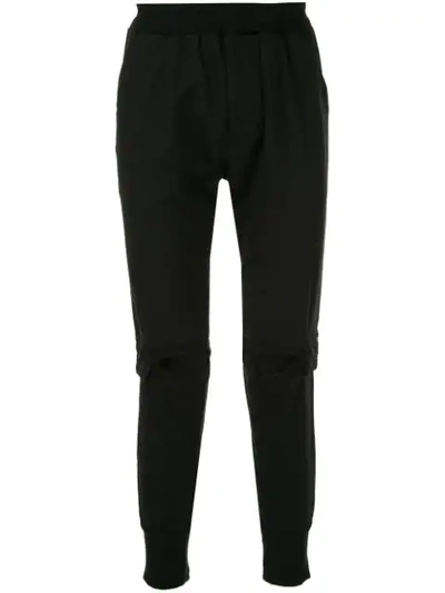 Shop Julius Cut-out Detail Track Pants In Black