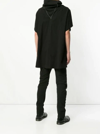 Shop Julius Wrap-collar Longline Shirt - Black