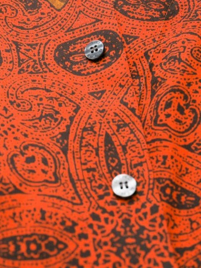 Shop Etro Printed Long Sleeve Shirt - Orange