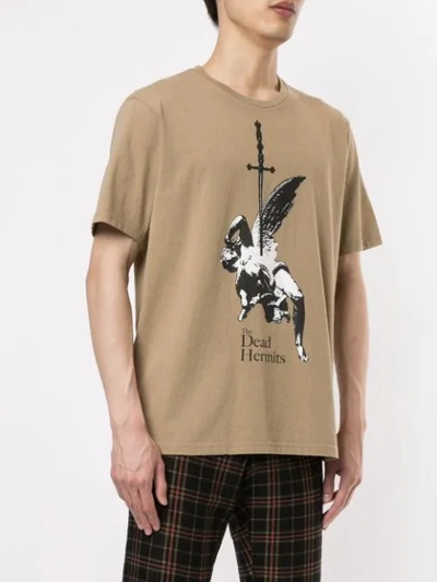Shop Undercover Graphic Print T-shirt In Brown