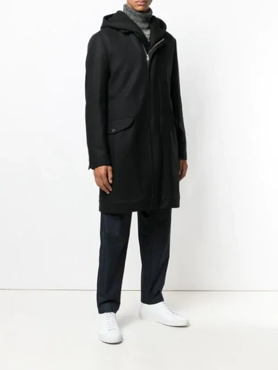 Shop Stephan Schneider Fake Hooded Coat In Black
