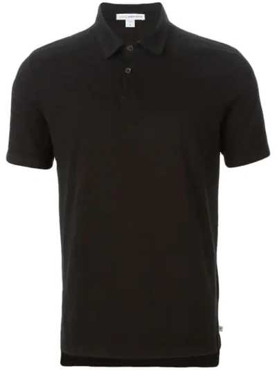 Shop James Perse Basic Polo Shirt In Black