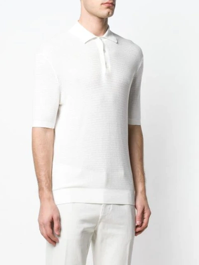 Shop Ermenegildo Zegna Plain Polo Shirt In White