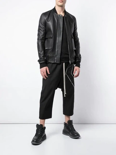 Shop Rick Owens Flight Leather Jacket In Black