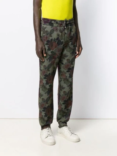 Shop Etro Floral Track Pants In Green