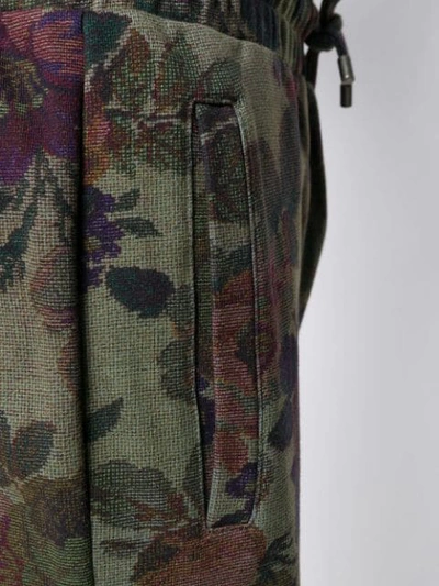 Shop Etro Floral Track Pants In Green