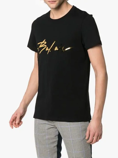 Shop Balmain Logo T-shirt - Black