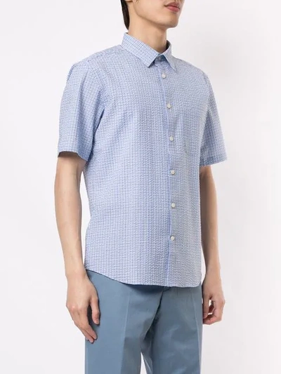 Shop D'urban Grid Pattern Shirt In Blue