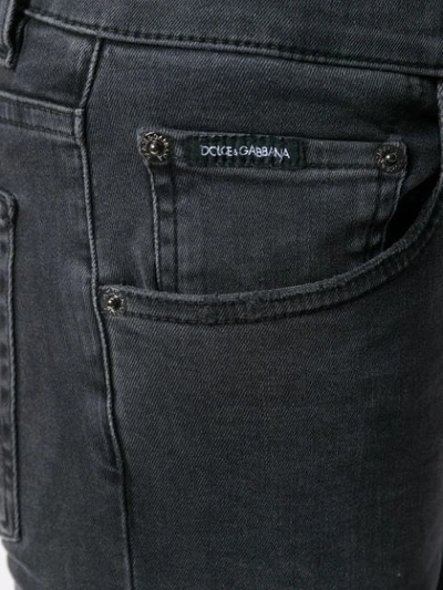 Shop Dolce & Gabbana Ausgewaschene Skinny-jeans In Grey