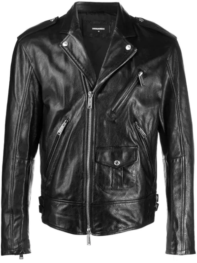 Shop Dsquared2 Classic Biker Jacket In Black