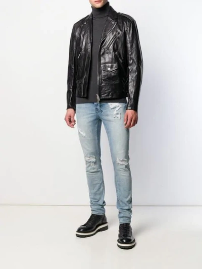 Shop Dsquared2 Classic Biker Jacket In Black