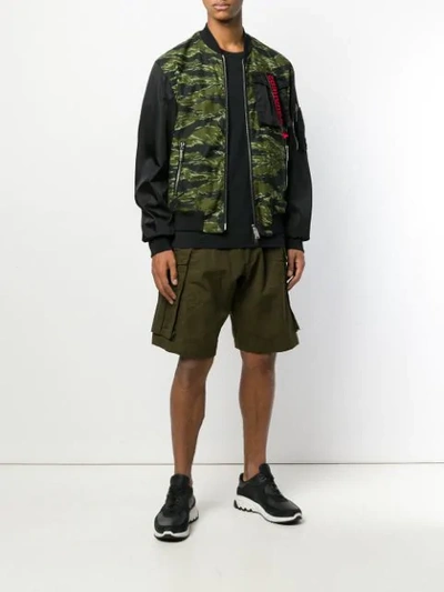 Dsquared2 Camouflage Bomber Jacket Black In Black